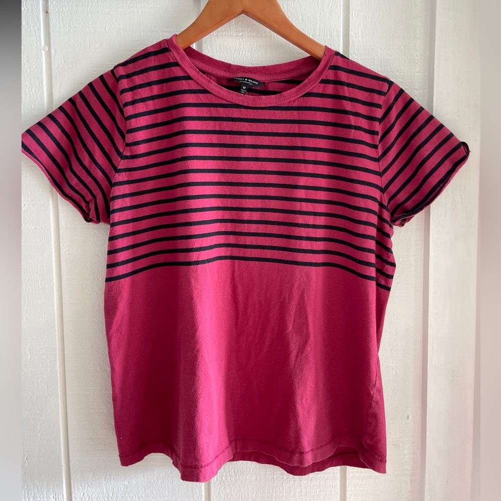LUCKY BRAND Red and Black Short Sleeve T-shirt